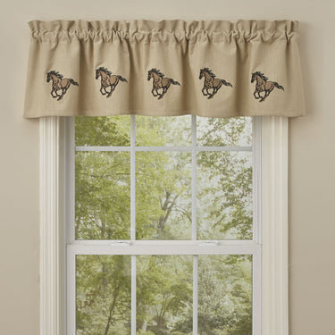 Horse Embroidered Lined Valance, 60
